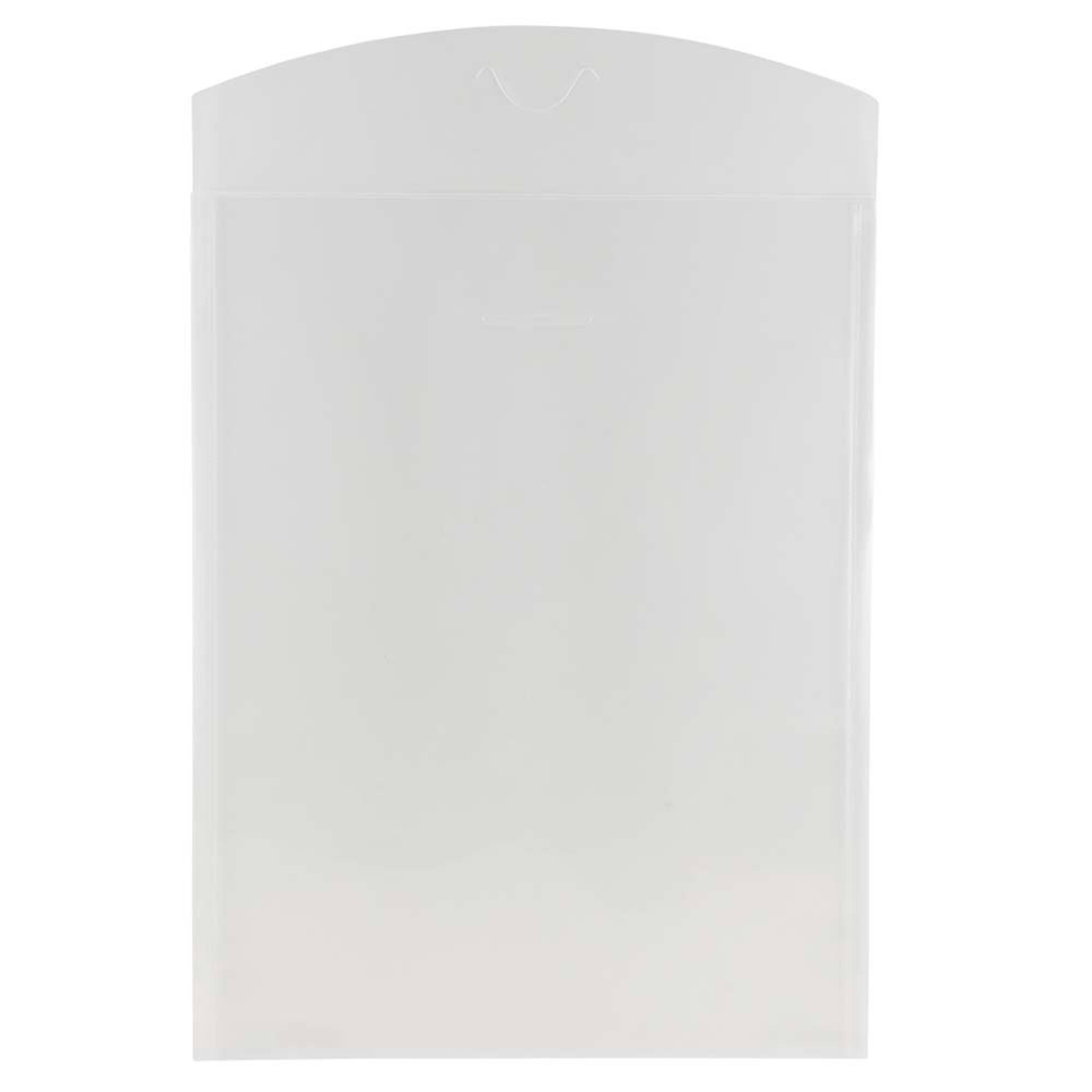 JAM Paper 11" x 14" Clear Plastic Tuck Flap Closure Envelopes, 12ct.